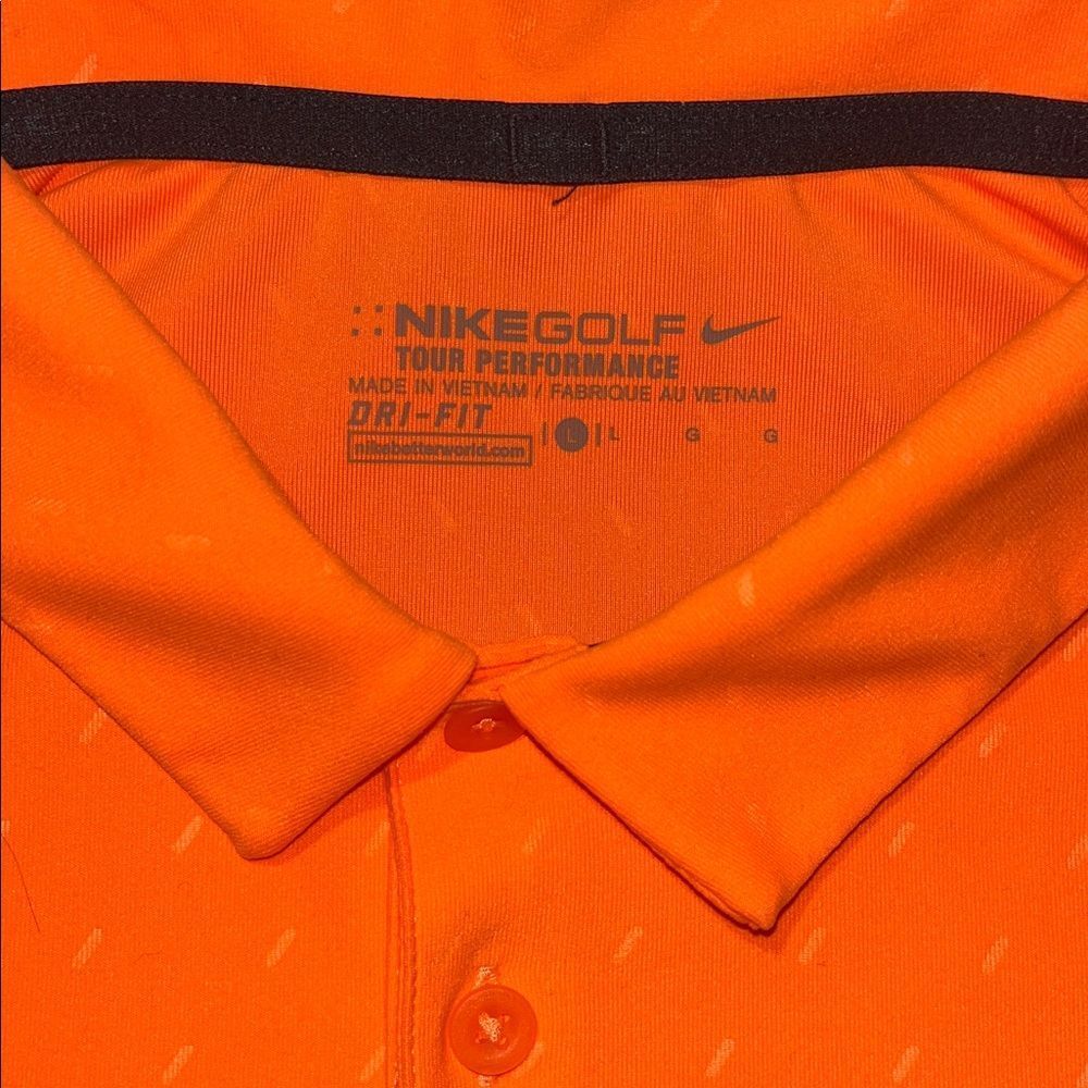 2-Nike Tour Performance Stretch Hyper Orange Gray & Pink Golf Polo shirt L Mens - Picture 6 of 7